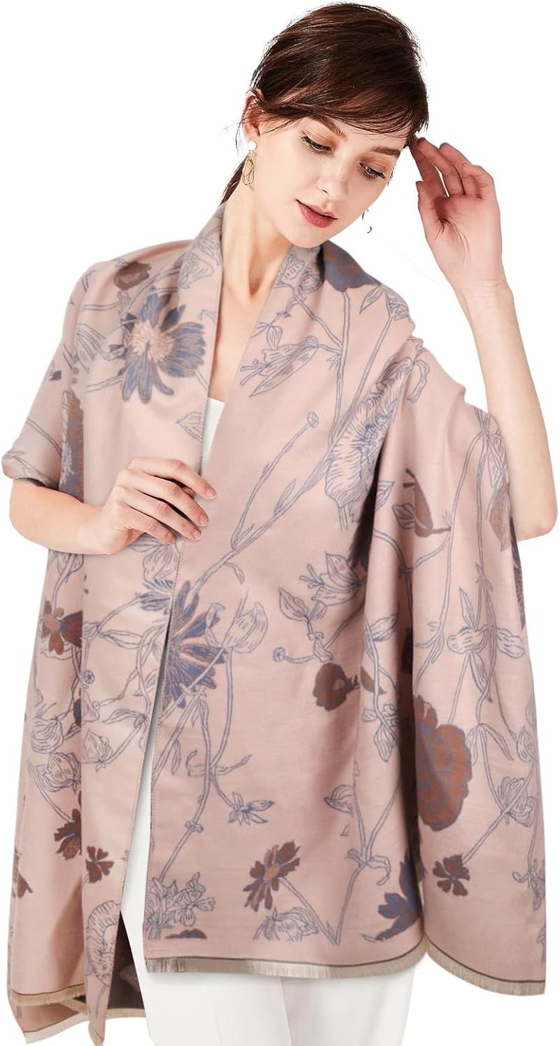 EXTREE Scarfs for Women Pashmina Silky Shawl Wrap for Evening Dressing Blanket Open Front Poncho Cape - Image 5